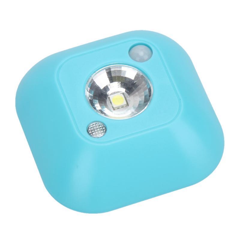 1Pc LED Battery Powered Night Light Motion Activated Sensor Lights Mini Square Wall Lamp