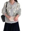 Korean 3D Flower Knit Cardigan - Autumn/Winter Fashion for Women
