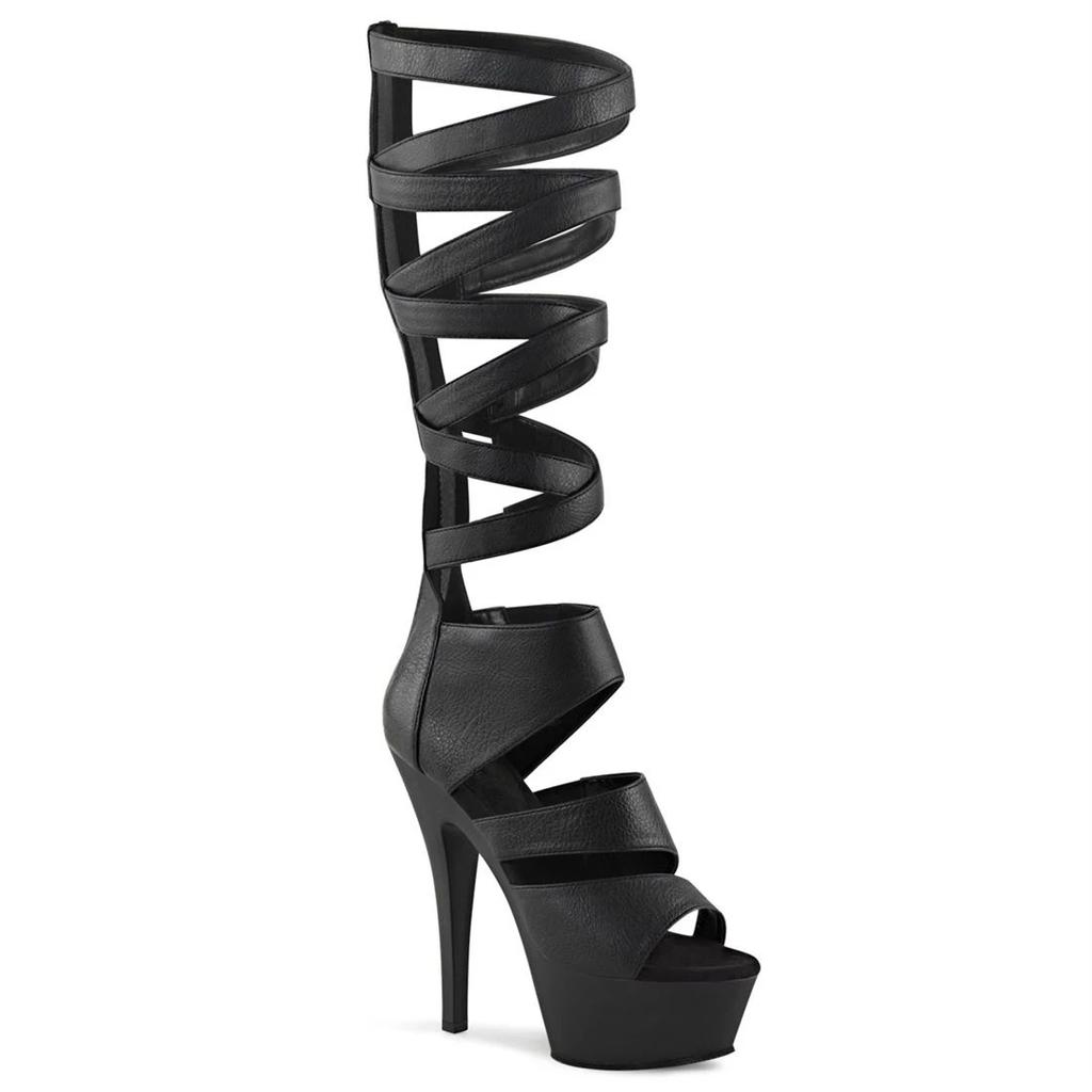 15cm Sexy Women Pole Dance Shoes Pumps Party Club Platform High-heeled Shoes Summer Peep Toe Plus Size