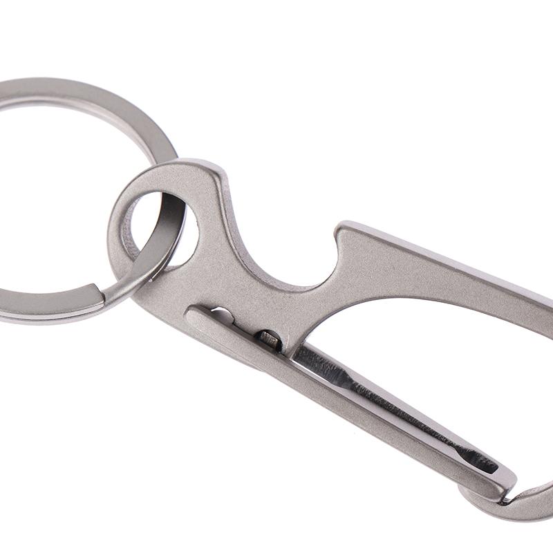 1Pc Titanium Alloy Carabiner Multi-Function Keychain Outdoorwaist Hanging Chain Ring Buckle Beer Bottle Opener Edc Tool