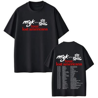 Summer Shortsleeved Loose Casual Cotton Tshirts MGK Lost Americana Tour 2026 Print Tees Unisex Women Fashion Tshirts Streetwear