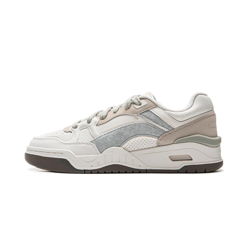 Li Ning Yue Bai 2.0 Casual Versatile Non-Slip Shock Absorbing Breathable Low-Top Skate Shoes Men Sneakers White Brown AGCU275-13