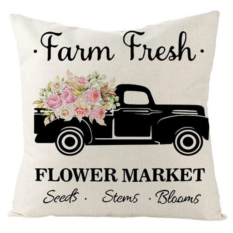 Spring Pillow Case Sofa Waist Pillow Case Garland Truck Light Luxury Home Office Pillow Pillow Case