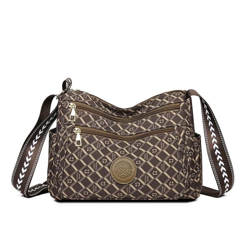 

Женская сумка через плечо с несколькими карманами, сумка для мамы, большая вместительная дорожная сумка через плечо 3906 коричневый