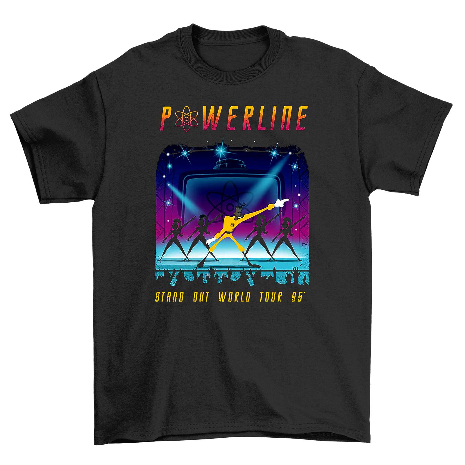 Футболка Powerline Tour Мужская Женская Футболки Топ - Зажги с этой электризующей футболкой! Унисекс, Смешной Консилер S