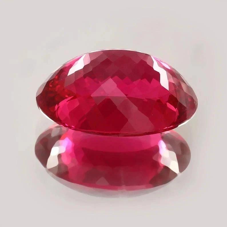 Natural 17 Ct Red Ruby Oval Cut Loose Faceted Certified Gemstone