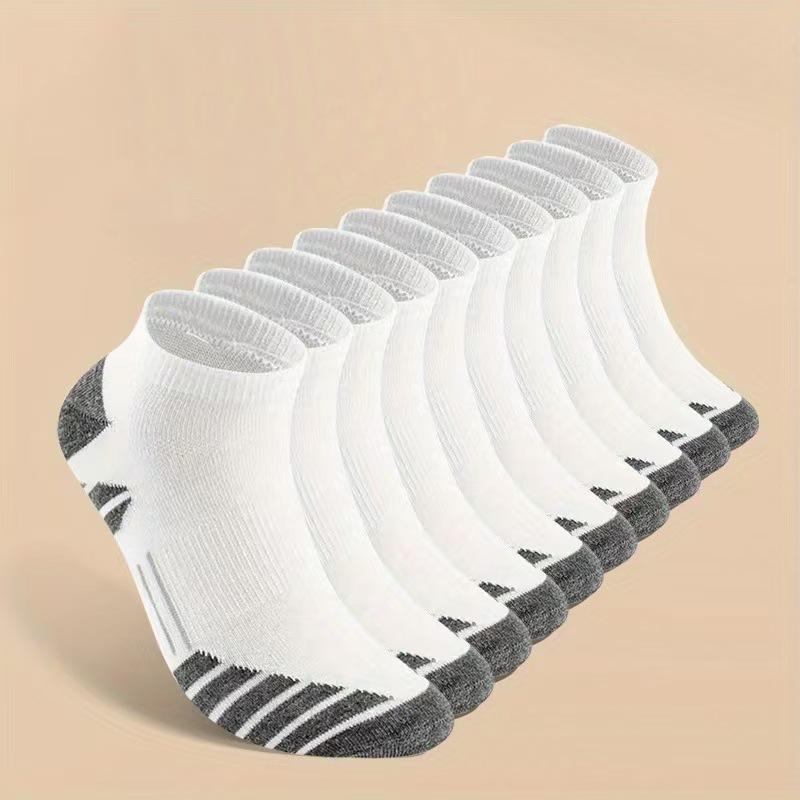 Men's Spring and Autumn Thick Towel Bottom Breathable Sweat Absorption Non Slip Running Short Socks