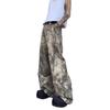 Retro Branch Camouflage Tooling Jeans Men's Spring and Autumn New American Street Loose Versatile Scimitar Long Pants