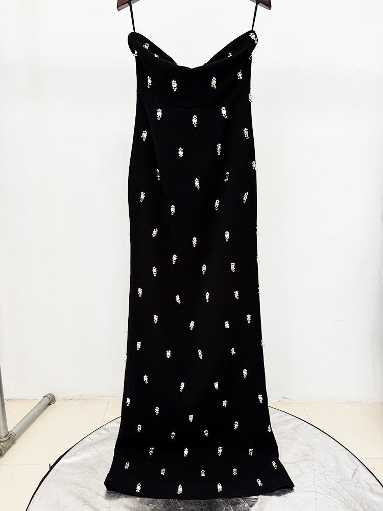 European & American Luxury Beaded Strapless Long Dress with Short Jacket, 2026 Early Spring Collection