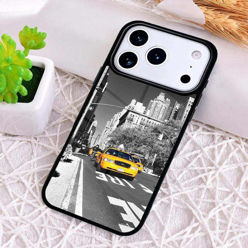 NYC Yellow Taxi Cabs Shockproof Phone Case for iPhone 17 Air 16e 15 11 12 14 13 Pro Max Cover Coque