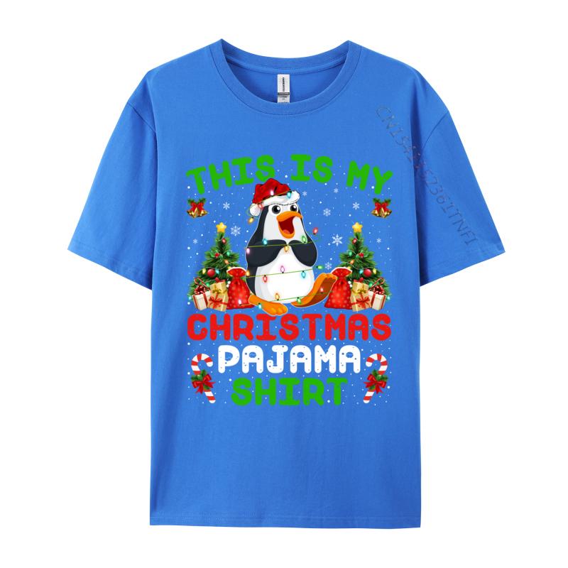 This Is My Christmas Pajama Shirt Emperor Penguin Christmas T-Shirts Adult Tops T Shirt Men Tee Shirt Male