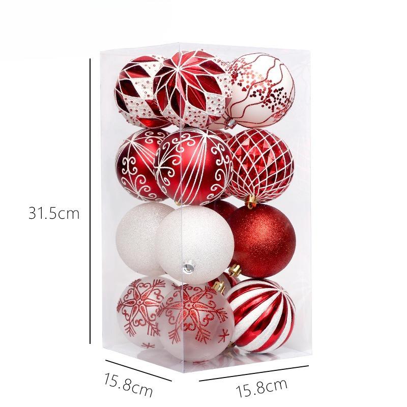 Kerstversieringen: 16-delige Set Onregelmatig Gevormde Geschilderde Kerstballen om op te Hangen, Kerstboomversieringen en Accessoires