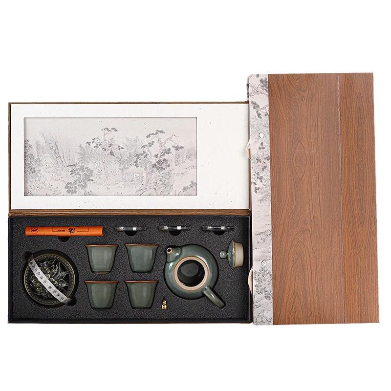Haofeng Ge Kiln Ceramic Incense and Tea Gift Set