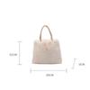 Women Fashion Plush Shoulder Bag Solid Color Woven Strap Large Capacity Soft Material Lightweight Daily Commute Handbag KTB