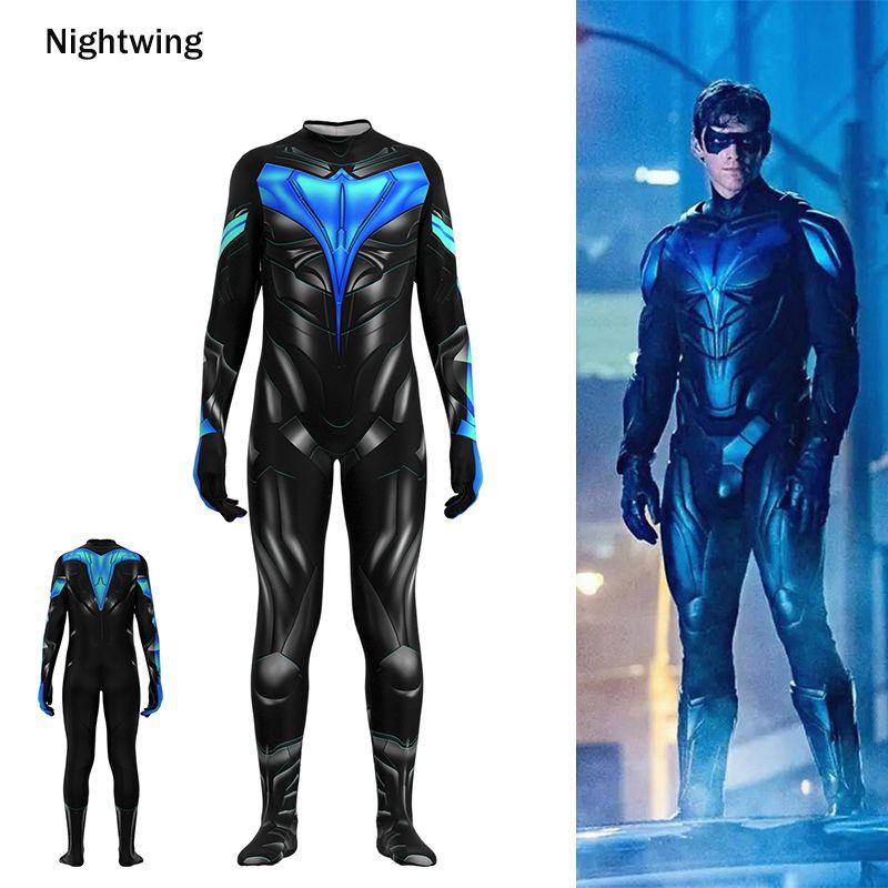 Titans 2 Nightwing Halloween Bodysuit Set For Adults And Kids