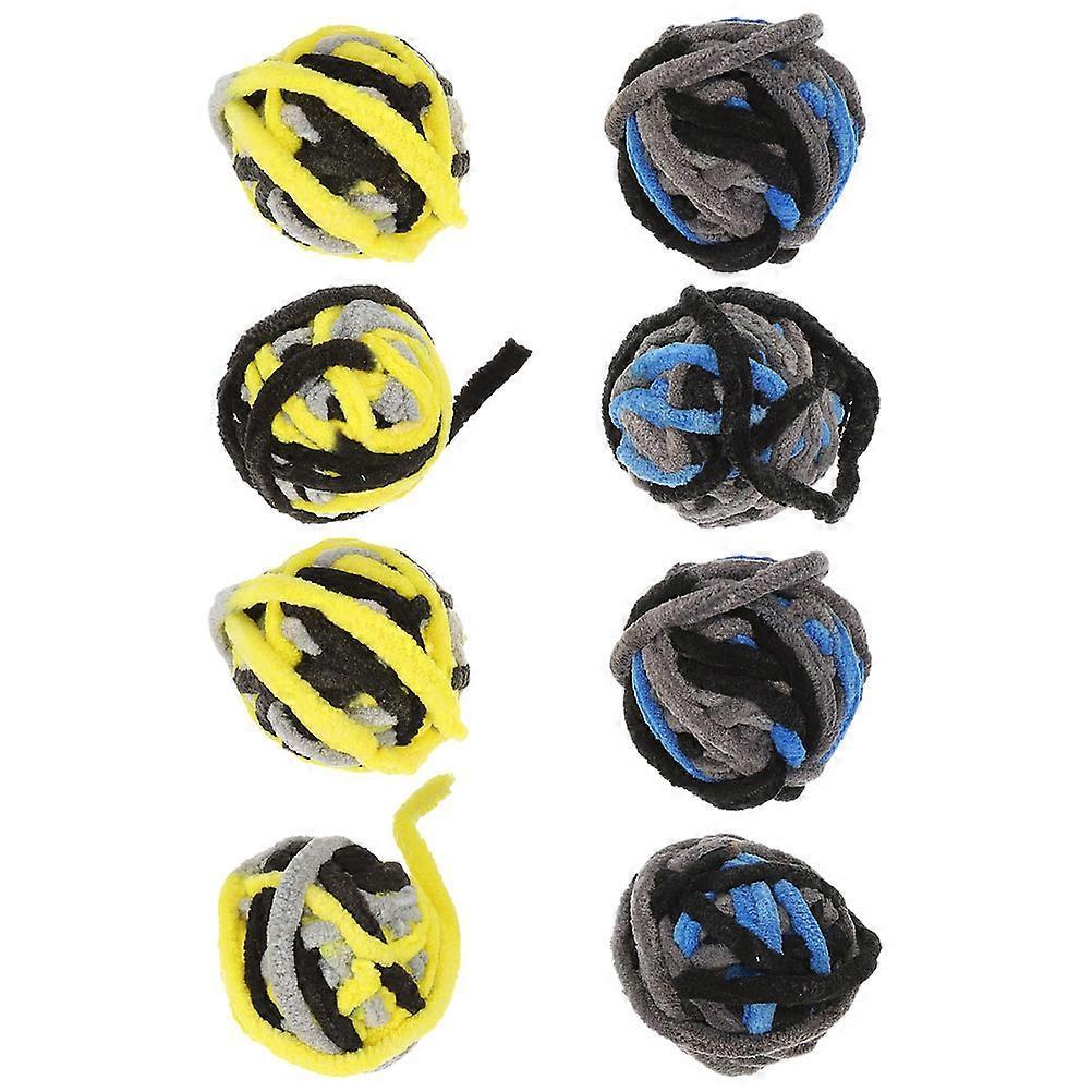 8pcs Soft Plush Cat Yarn Balls   Chewable Scratcher Balls for Indoor Play   Kitten & Cat Enrichment Toys for Interactive Play & Owner Bonding