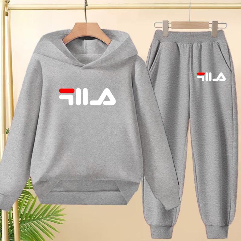 Children's Pullover Pink Coat Hoodie Sweatshirt Top + Pants Boys Girls Toddler 3-12Yrs Clothes Casual Sports Jogging Fashion Set
