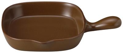 Bar Square Grill Pan Diameter Approximately 20cm Brown Color Oven Safe Microwave Safe Made In Japan 15675 Banko-yaki Open-Fire