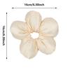 Trendy Oversized Blue Flower Scrunchie Headdress Women Girls Design Rubber Elastic Hair Band Vacation Hair Accessories