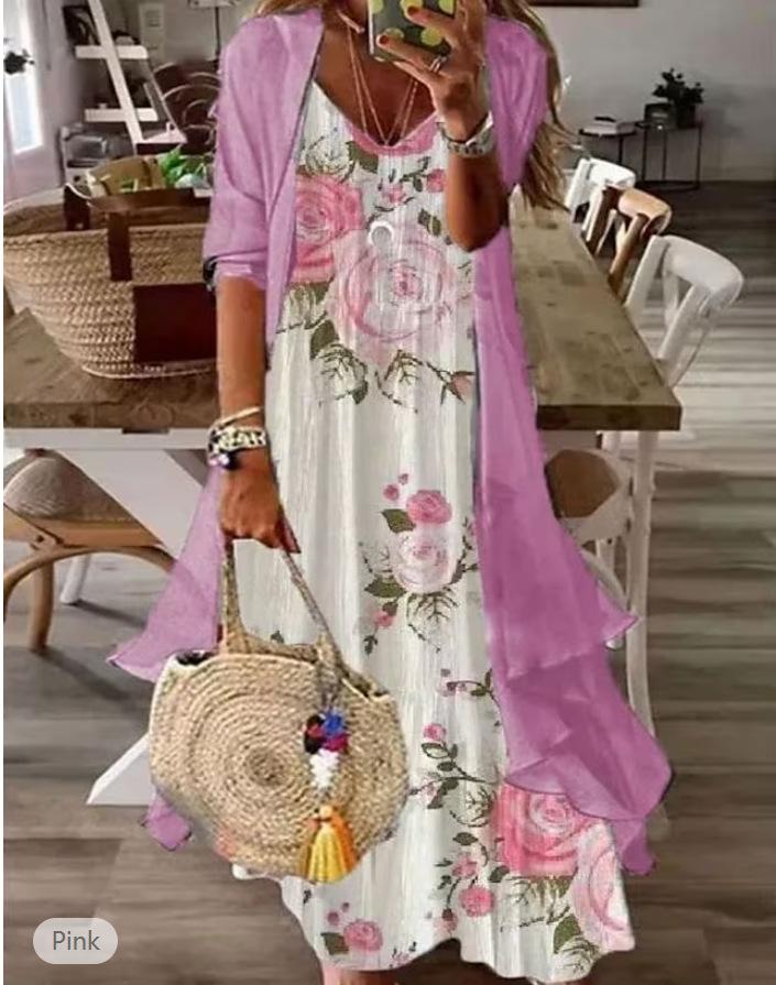 

Женское бирюзовое кружевное платье макси с подходящим кардиганом для повседневной носки XXXL