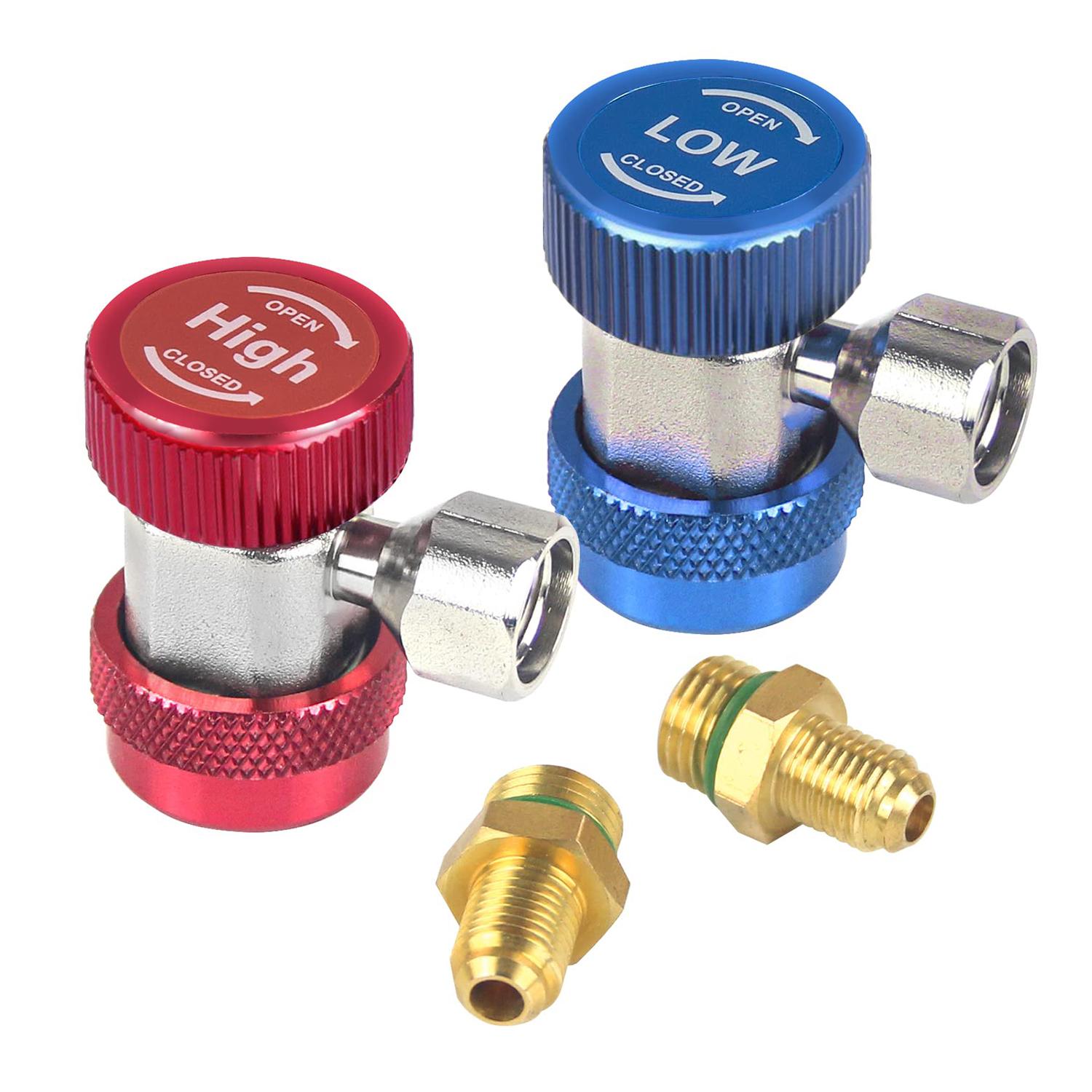 

AC R134A Quick Coupler Adapter Fittings Adjustable R134A Connector H/L Manifold Connector For Car Air Condition Recharging