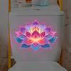 Glow-In-The-Dark Lotus Toilet Sticker Pvc Self-Adhesive Removable Wall Decal Luminous Car, Bedroom, Living Room Sticker