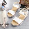 35-45 extra large size women's shoes summer new versatile flat-soled sandals soft-soled student Velcro women