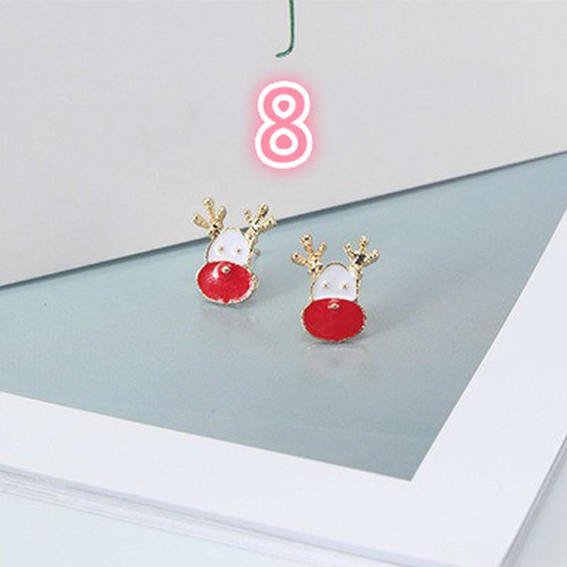 8 Styles of Stylish Women's Alloy Christmas Tree Earrings Christmas Gift Earrings.