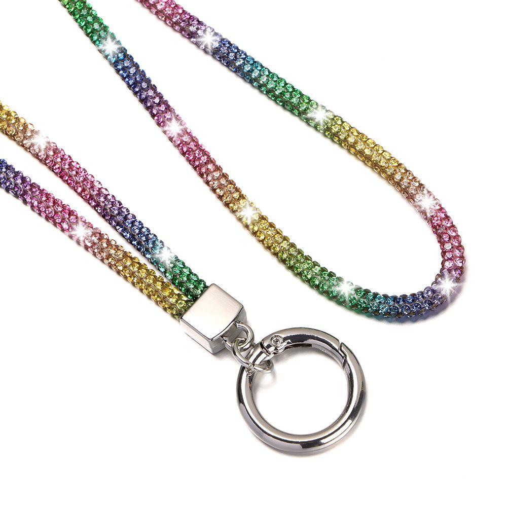 Glitter Rhinestone Phone Lanyard Phone Diamond Crystal Chain Straps Keychain Hanging Anti-lost Rope