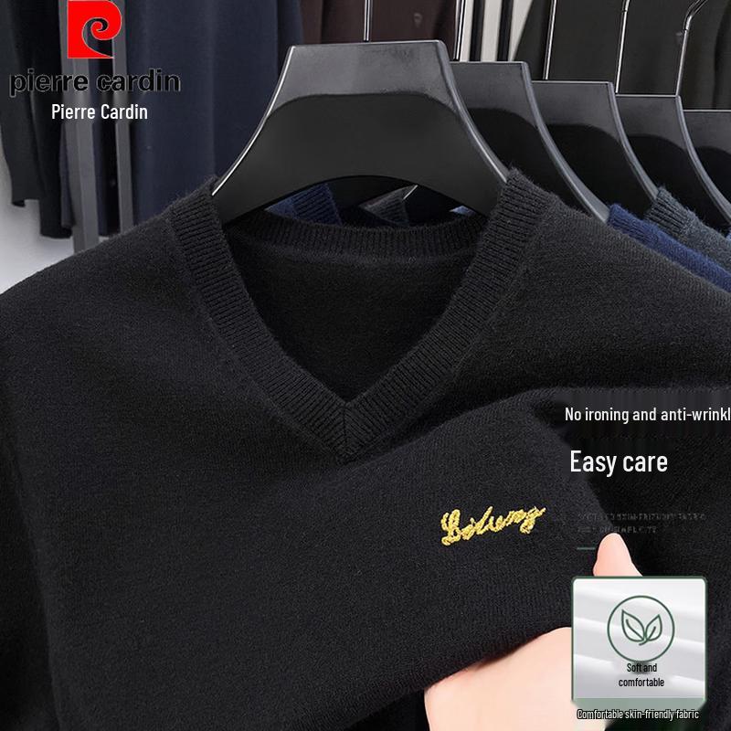 Pierre Cardin Men s V-Neck Wool Blend Short Sleeve T-Shirt 4XL