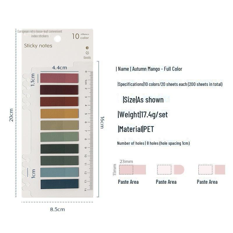 Morandi Marker Transparent Ruler & Index Stickers for Students
