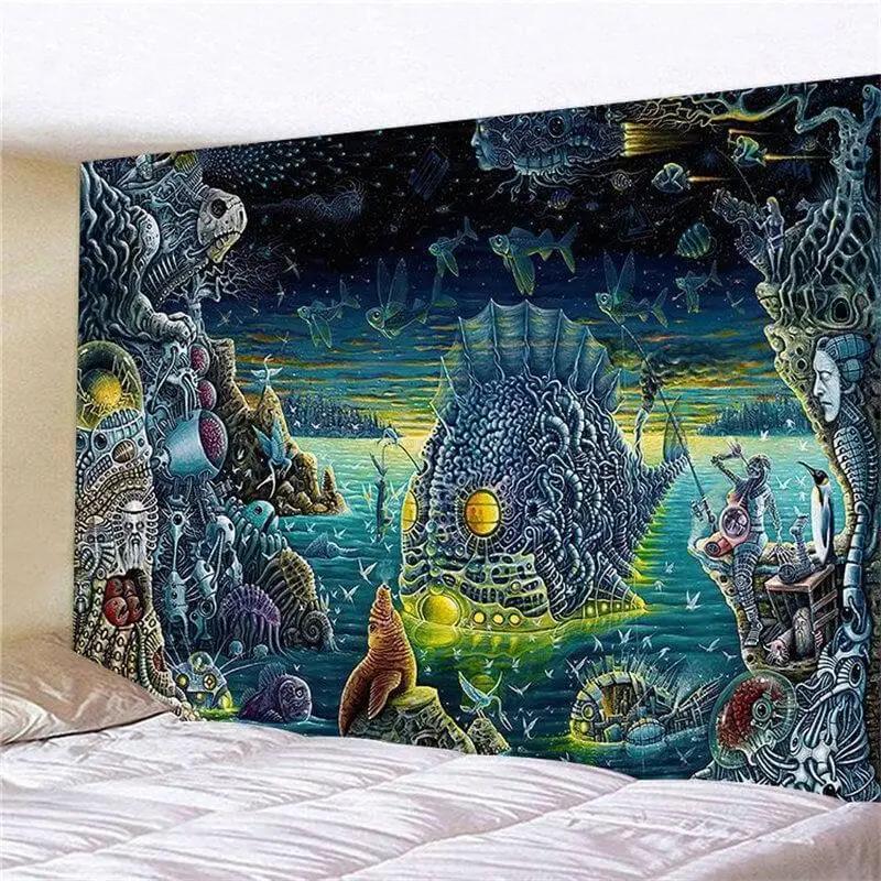VIKAMA Interstellar Walk Tapestry Dreamy CosmicStyle Decorative Backdrop For Bedroom Headboards Room Decoration