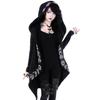 2026 Autumn Gothic Punk Black Long Sleeve Women Hoodies Sweatshirts Moon Print Women Loose Coat Hooded Sweatshirt