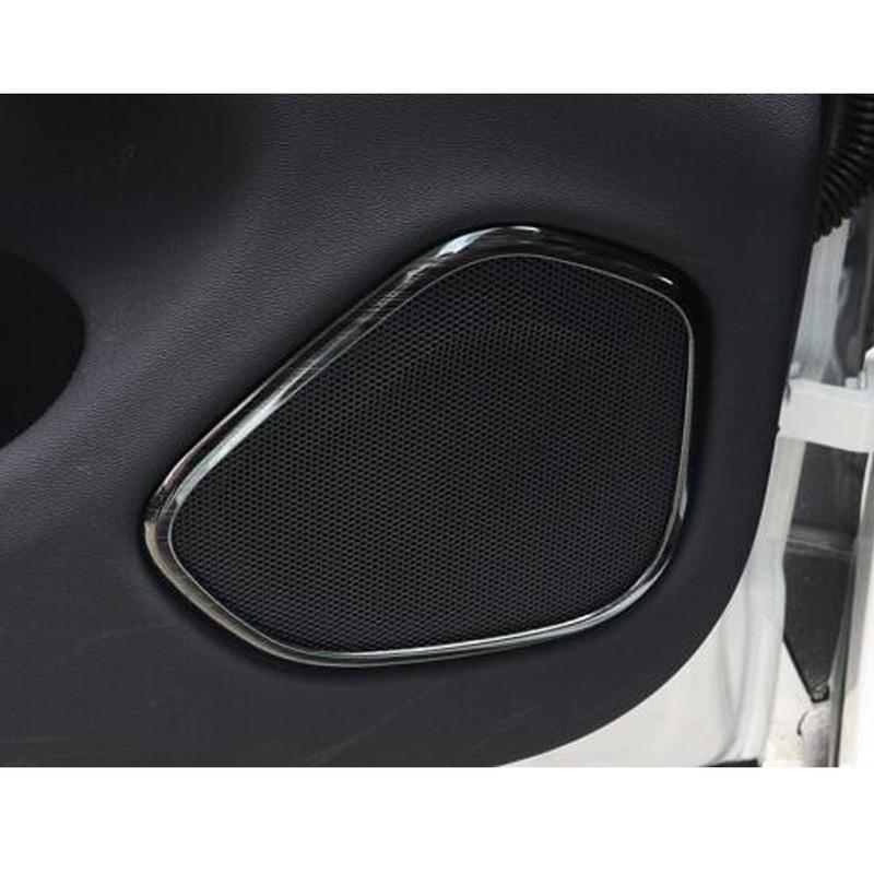 Styling Stick Stainless Steel ide Audio Speak Sound Cover Ring Circle Lamp Trim 4pcs For Volvo XC60 2018