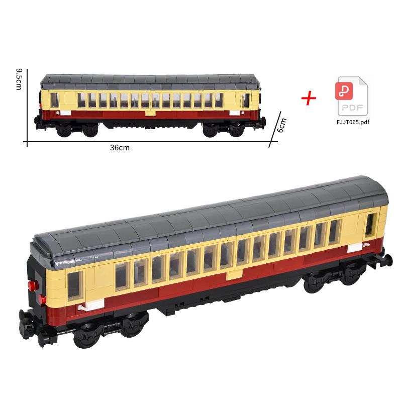 MOC City Steam Train Engine with Carriages: DIY High-Tech Modular Transport Vehicles Building Blocks Set