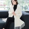 Cashmere Winter Faux Mink Cardigan Shawl White Muffle Shawl