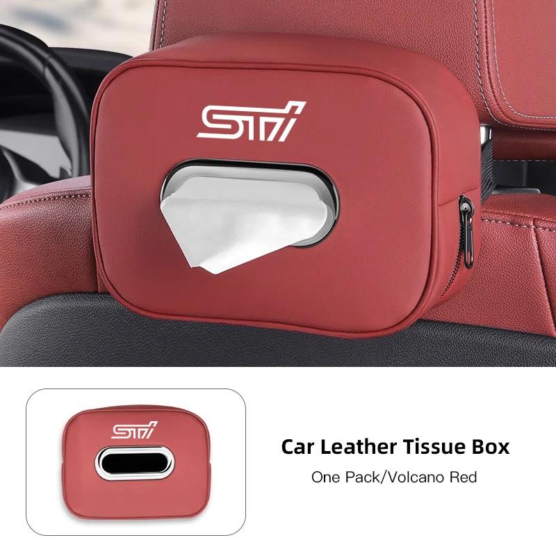 High-capacity Car Interior Tissue Box Kleenex Storage Bag Accessories For Subaru STI Forester Impreza Legacy Outback XV BRZ WRX ss1