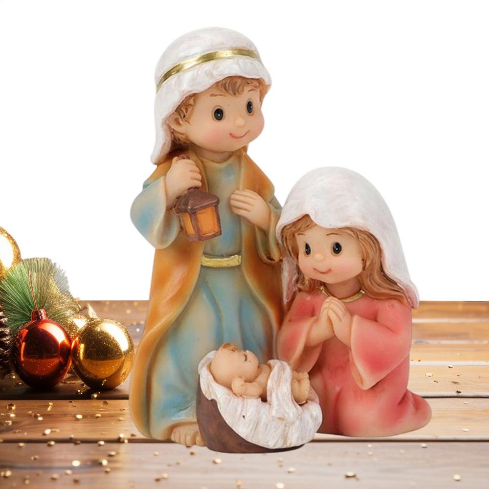 

Nativity Figurines Resin Christmas Desktop Figurine Decor Desktop Birth Of Jesus Statue For Bookcase Window Sill Bookshelf
