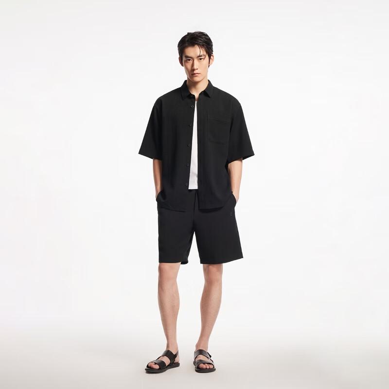 JACK&JONES Men's Embroidered Drawstring Waist Casual Shorts