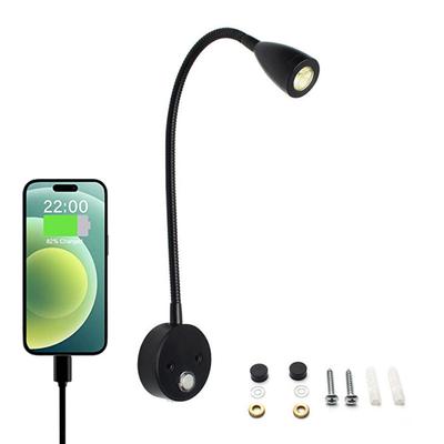 Black Aluminum 3000K 6000K Gooseneck 12 Volt Map Light Chart Light,LED Working Lamp for Home, Car, Truck, Boat, RV and Aircraft