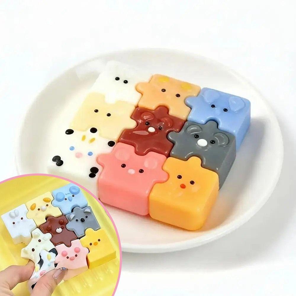 Creamy Soft Puzzle Squeeze Toys Cartoon Animals Pinch Le Toy Decompression Sensory Toy Kids Adults