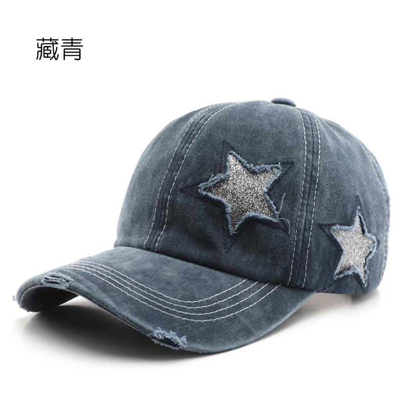 

Personalized washed baseball cap outdoor travel sunscreen sunshade sun hat cap темно-синий