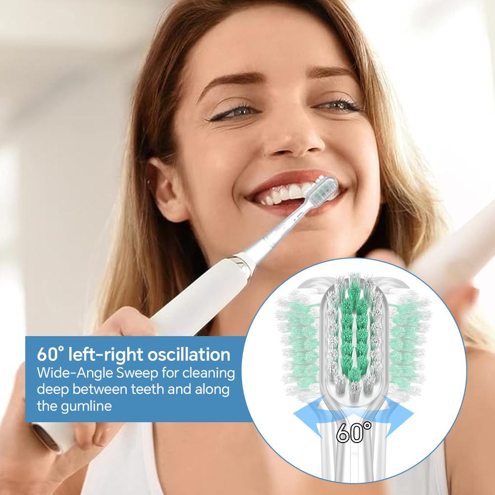 2-4-8-12pk Oscillation & Vibration Replacement Brush Heads Compatible with Oral B Electric Toothbrush, Low Noise Toothbrush Head
