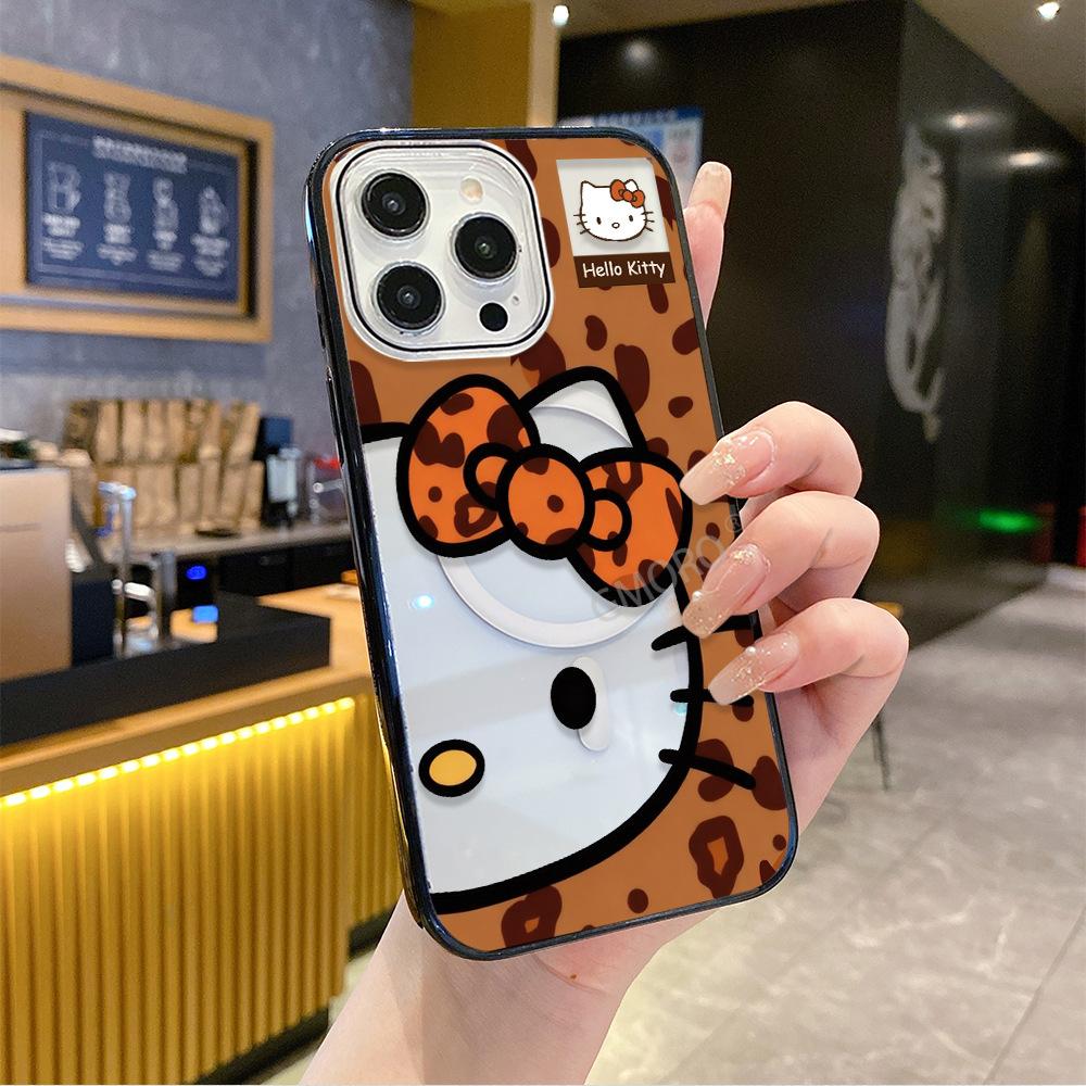 Maillard leopard print bow kitty cat apple 15promax mobile phone case iphoneAIR anti-drop protective case