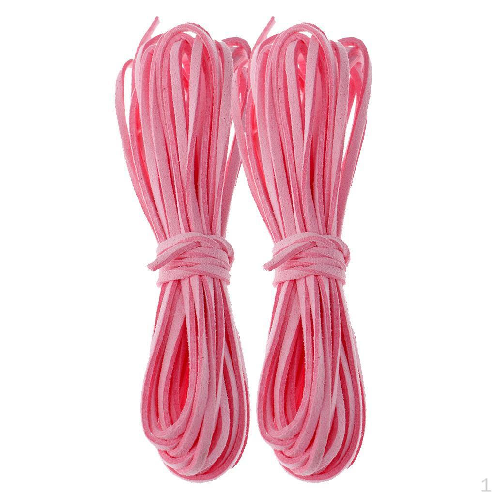 2 pieces 2mm Wide PU Leather Cord String for Jewelry Making Craft DIY 5M 15Colors Choose