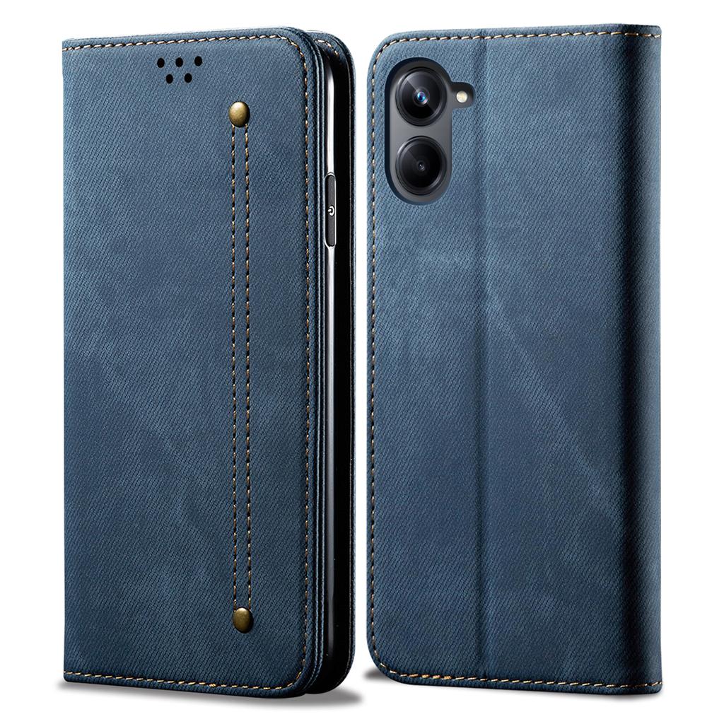 Para Samsung Galaxy A06 4G Capa Textura de Tecido Jeans Anti-Arranhões Couro Suporte Capa de Telefone