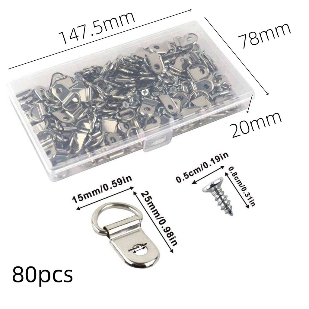 D-shaped Half Circle Ring Photo Frame Hanging Ring With Screw Hook