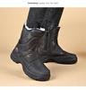 Men's Black High-Top Winter Snow Boots - Thickened, Non-Slip, Warm Cotton, With Zipper