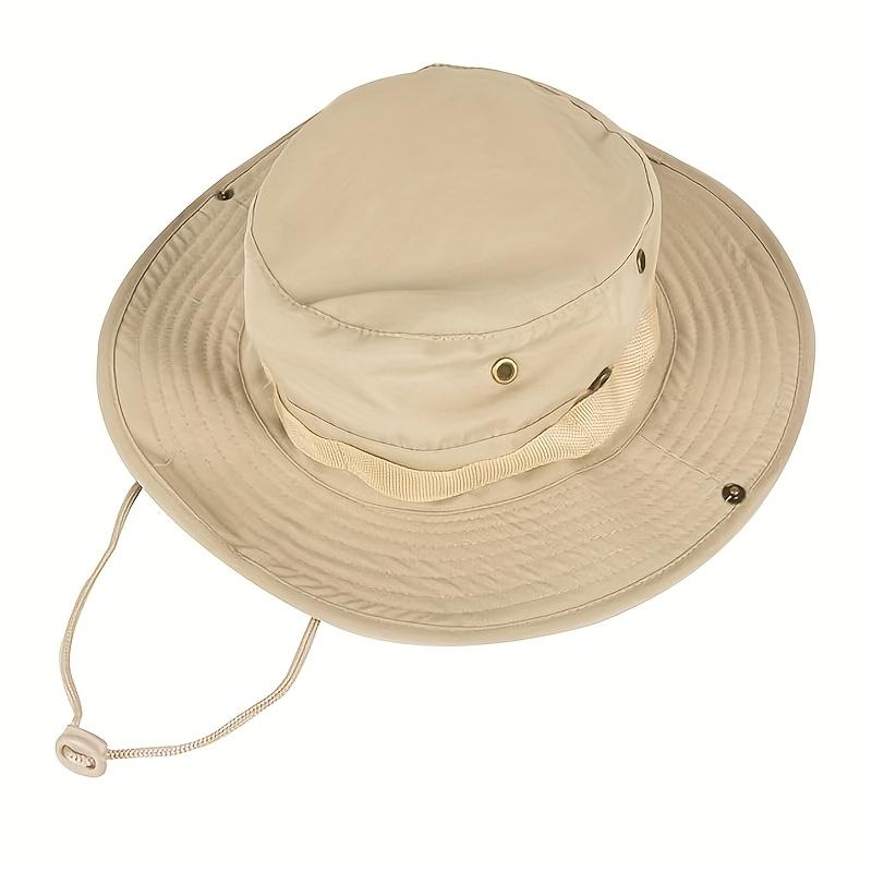 Unisex Sun Hat for Outdoor Fishing Hiking Hunting UV Protection Breathable Foldable Adjustable Chin Strap Wide Brim Boonie Hat