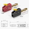 Cleqee 4mm Bananenstecker Hochstrom Schnell-Bananen-Lautsprecherkabel für Multimeter Elektrische Prüfstecker, Verbinden, Lötlos, 10er-Pack, Vergoldet